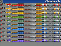 OpenTTD 1.9.0 added an awesome feature to set company colours per vehicle group.  Shown here with the Iron Horse train grf.